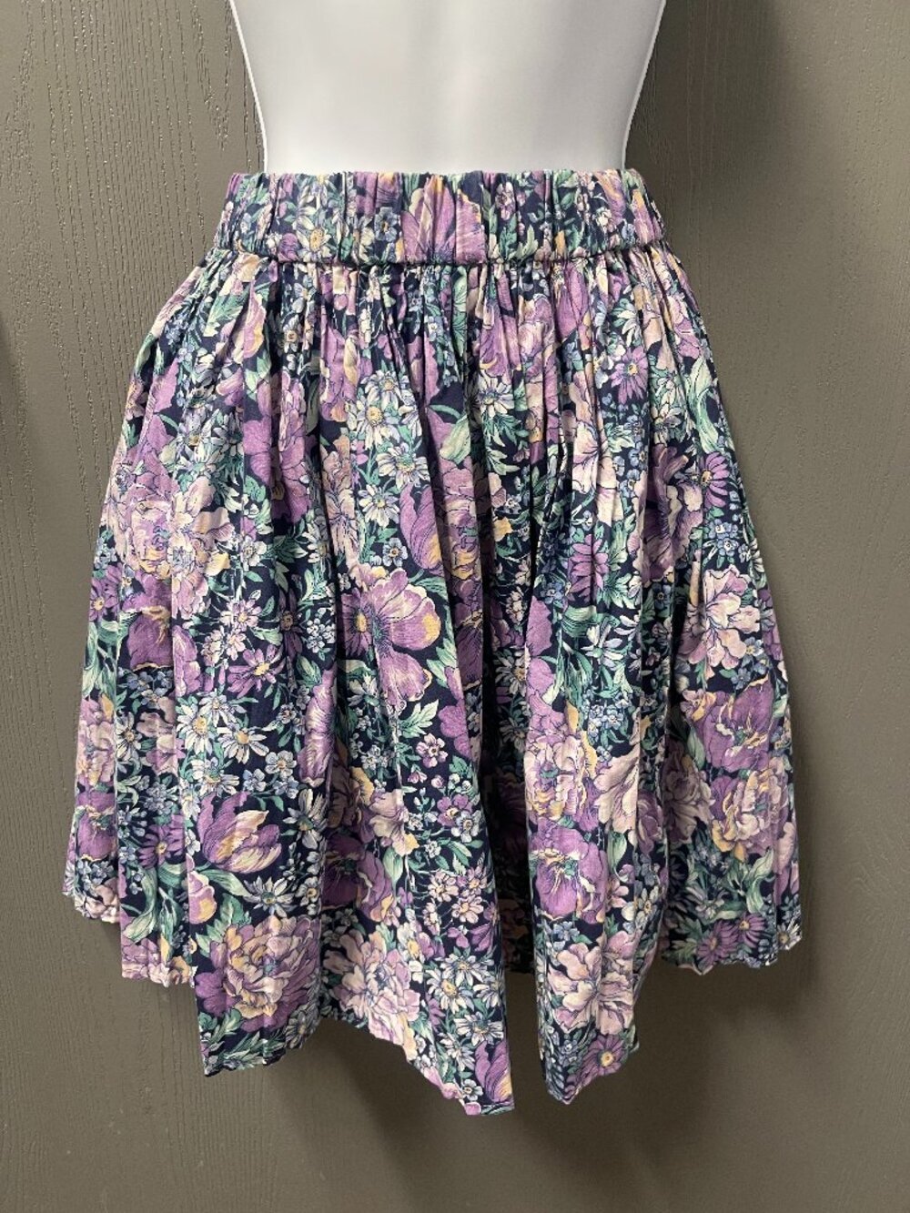 Vintage Shelbi Ranch Floral Cotton Skirt Made in USA